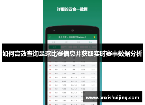 如何高效查询足球比赛信息并获取实时赛事数据分析